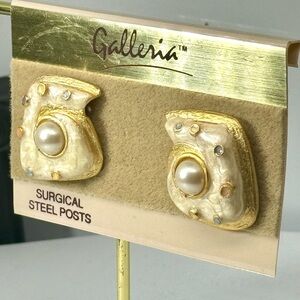 Vintage Nautical Shell Earrings with Surgical Steel Posts